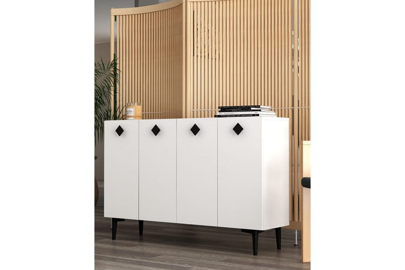 Sylas Konsolipöytä 120x120 cm - Valkoinen/Musta - Huonekalut - Pöytä & ruokailuryhmä - Apupöytä & sivupöytä - Konsolipöytä