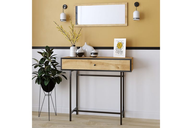 Taharoa Konsolipöytä 100 cm - Tammi/Musta - Huonekalut - Pöytä & ruokailuryhmä - Apupöytä & sivupöytä - Konsolipöytä