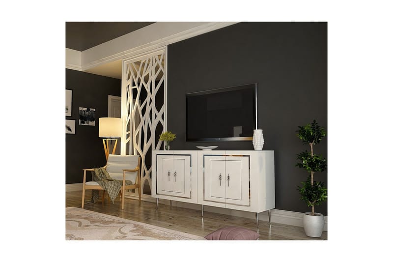 Talon Konsolipöytä 150 cm - Valkoinen/Hopea - Huonekalut - Pöytä & ruokailuryhmä - Apupöytä & sivupöytä - Konsolipöytä