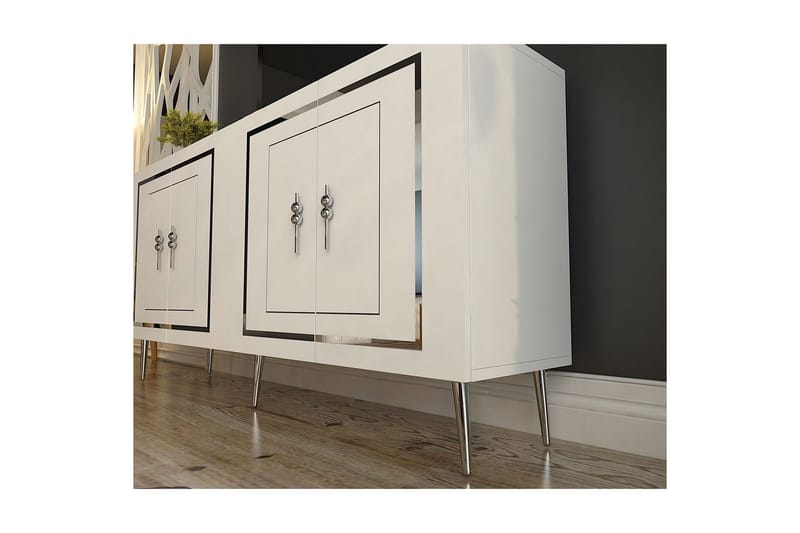 Talon Konsolipöytä 150 cm - Valkoinen/Hopea - Huonekalut - Pöytä & ruokailuryhmä - Apupöytä & sivupöytä - Konsolipöytä