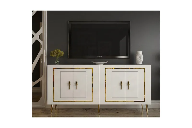 Talon Konsolipöytä 150 cm - Valkoinen/Keltainend - Huonekalut - Pöytä & ruokailuryhmä - Apupöytä & sivupöytä - Konsolipöytä