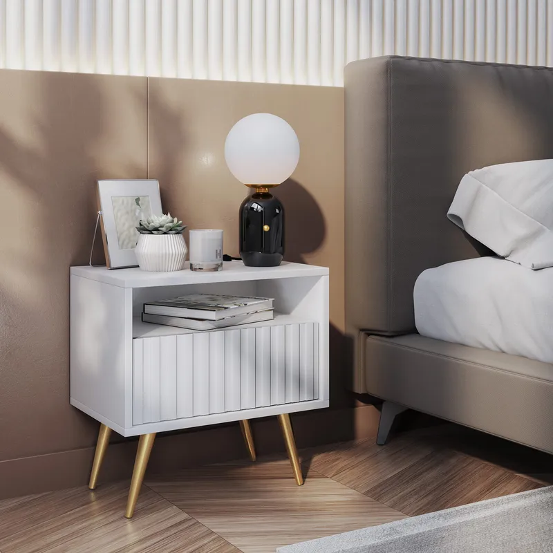 Tapas Yöpöytä 48 cm - Valkoinen - Huonekalut - Pöytä & ruokailuryhmä - Apupöytä & sivupöytä - Yöpöytä