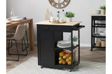 Tarjoilupöytä Trapani 75 cm - Musta - Säilytys - Keittiösaareke