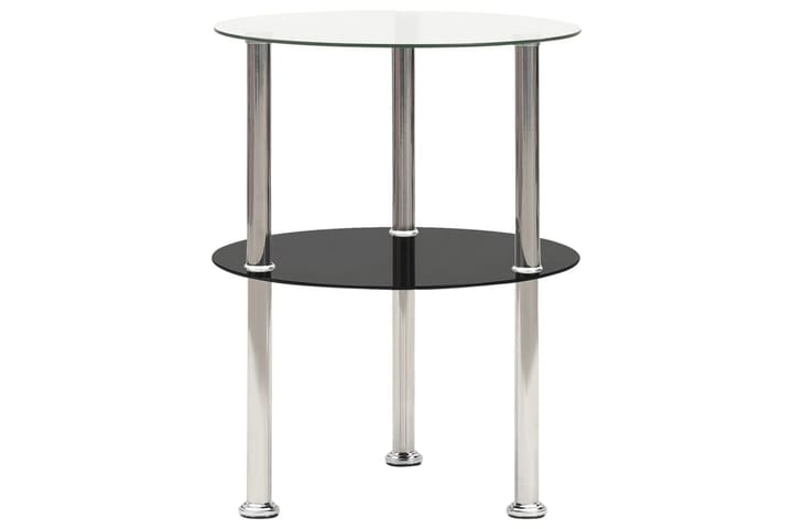 2-kerroksinen sivupöytä läpinäkyvä ja musta 38 cm - Lamppupöytä - Tarjotinpöytä & pikkupöytä