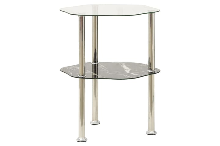 2-tasoinen sivupöytä läpinäkyvä/musta 38x38x50 cm - Lamppupöytä - Tarjotinpöytä & pikkupöytä