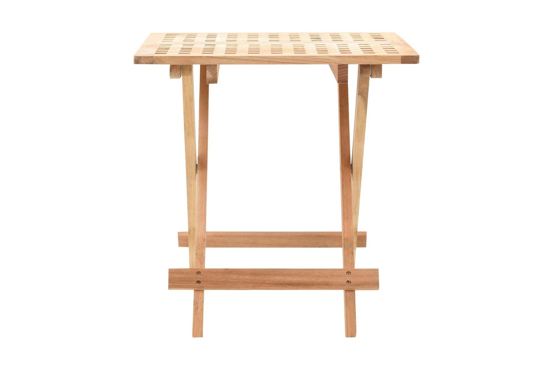 Kokoontaitettava Sivupöytä Täysi Pähkinäpuu 50x50x49 cm - Beige - Huonekalut - Pöytä & ruokailuryhmä - Apupöytä & sivupöytä - Tarjotinpöytä & pikkupöytä