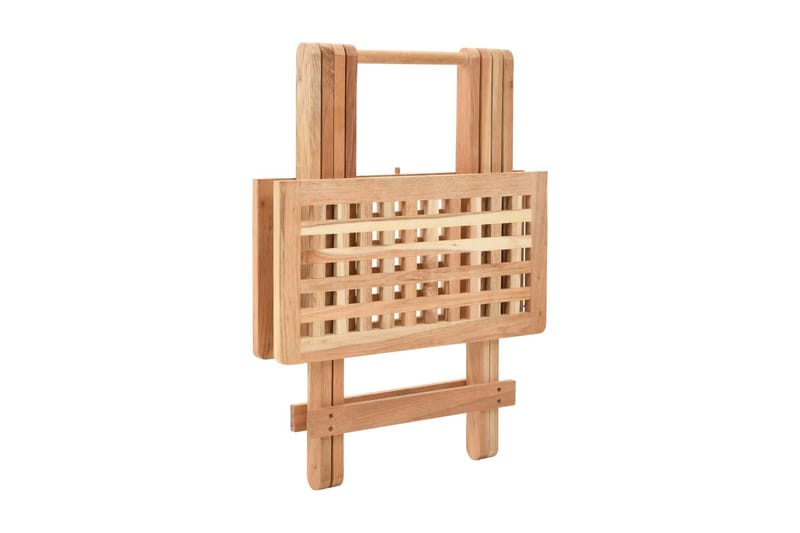 Kokoontaitettava Sivupöytä Täysi Pähkinäpuu 50x50x49 cm - Beige - Huonekalut - Pöytä & ruokailuryhmä - Apupöytä & sivupöytä - Tarjotinpöytä & pikkupöytä