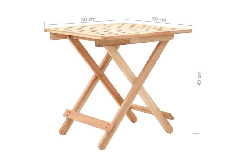 Kokoontaitettava Sivupöytä Täysi Pähkinäpuu 50x50x49 cm - Beige - Huonekalut - Pöytä & ruokailuryhmä - Apupöytä & sivupöytä - Tarjotinpöytä & pikkupöytä