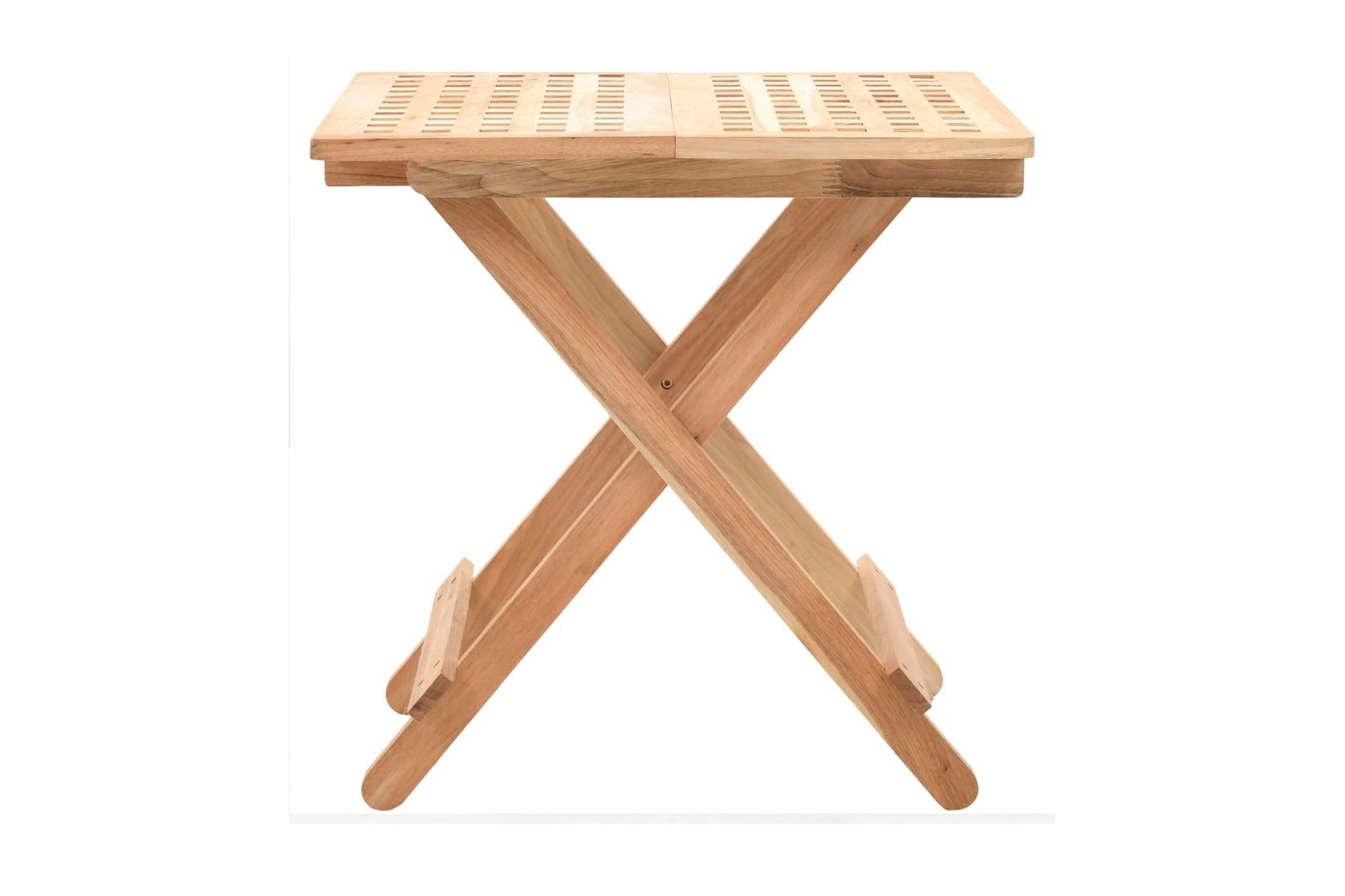 Kokoontaitettava Sivupöytä Täysi Pähkinäpuu 50x50x49 cm - Beige - Huonekalut - Pöytä & ruokailuryhmä - Apupöytä & sivupöytä - Tarjotinpöytä & pikkupöytä