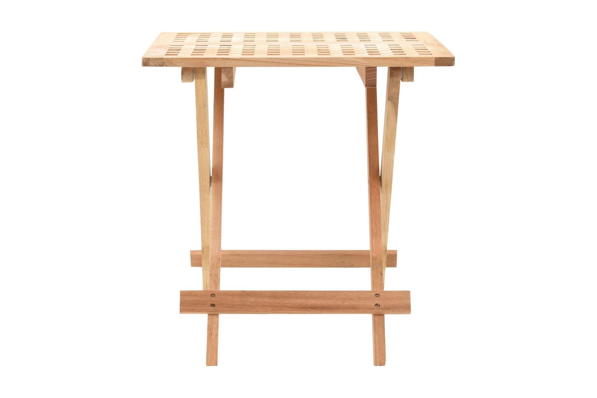 Kokoontaitettava Sivupöytä Täysi Pähkinäpuu 50x50x49 cm - Beige - Huonekalut - Pöytä & ruokailuryhmä - Apupöytä & sivupöytä - Tarjotinpöytä & pikkupöytä