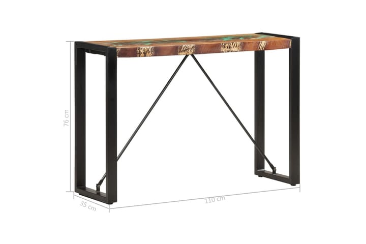 Konsolipöytä 110x35x76 cm täysi kierrätetty puu - Ruskea - Lamppupöytä - Tarjotinpöytä & pikkupöytä