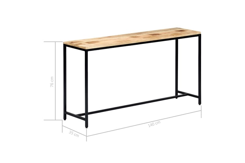 Konsolipöytä 140x35x76 cm täysi karkea mangopuu - Ruskea - Huonekalut - Pöytä & ruokailuryhmä - Apupöytä & sivupöytä - Tarjotinpöytä & pikkupöytä
