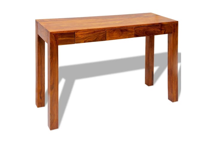 Konsolipöytä 3 laatikolla 80 cm kiinteä seesampuu - Ruskea - Lamppupöytä - Tarjotinpöytä & pikkupöytä
