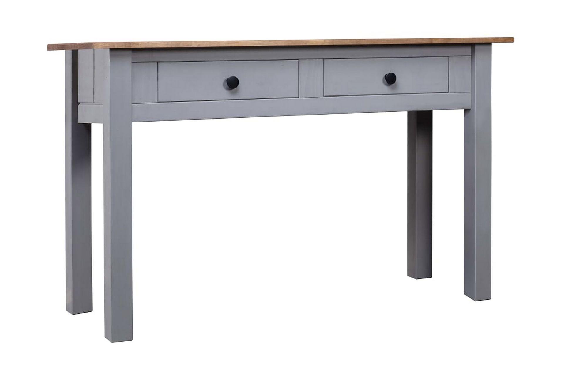 Konsolipöytä harmaa 110x40x72 cm täysi mänty Panama-sarja - Harmaa - Huonekalut - Pöytä & ruokailuryhmä - Apupöytä & sivupöytä - Tarjotinpöytä & pikkupöytä