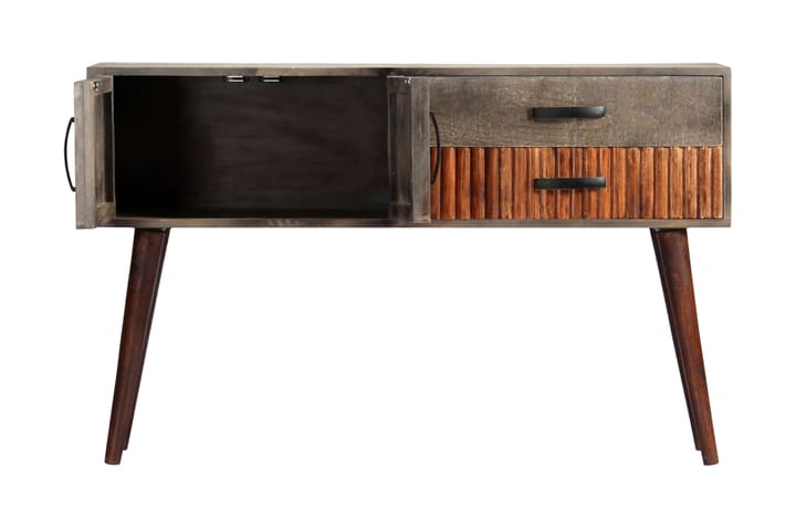 Konsolipöytä harmaa 120x35x75 cm täysi karkea mangopuu - Harmaa - Lamppupöytä - Tarjotinpöytä & pikkupöytä