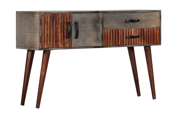 Konsolipöytä harmaa 120x35x75 cm täysi karkea mangopuu - Harmaa - Lamppupöytä - Tarjotinpöytä & pikkupöytä