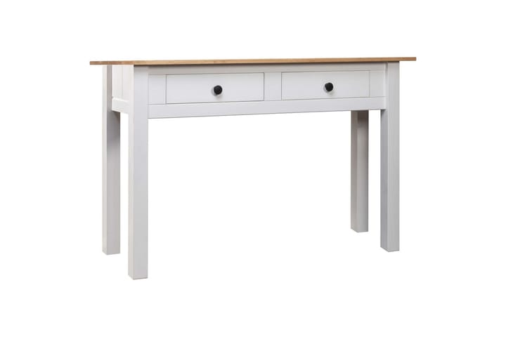 Konsolipöytä valkoinen 110x40x72 cm täysi mänty Panama-sarja - Valkoinen - Lamppupöytä - Tarjotinpöytä & pikkupöytä