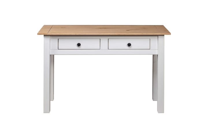 Konsolipöytä valkoinen 110x40x72 cm täysi mänty Panama-sarja - Valkoinen - Lamppupöytä - Tarjotinpöytä & pikkupöytä
