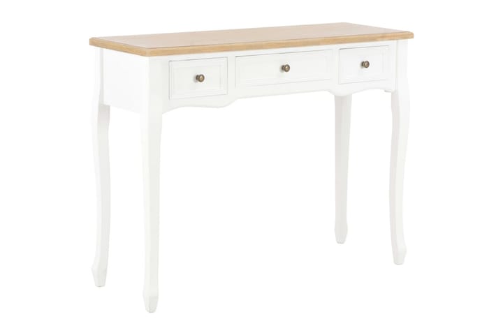 Meikkipöytä 3 laatikkoa Valkoinen - Valkoinen - Lamppupöytä - Tarjotinpöytä & pikkupöytä