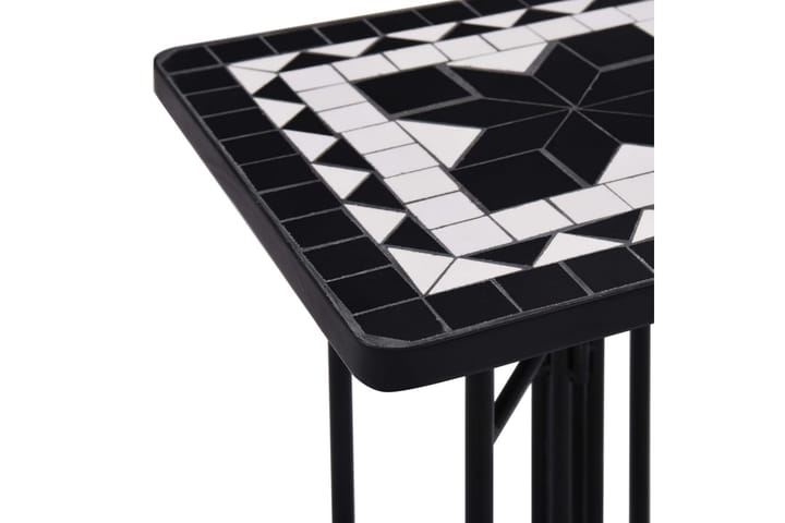 Mosaiikkisivupöytä musta ja valkoinen keramiikka - Musta - Lamppupöytä - Tarjotinpöytä & pikkupöytä