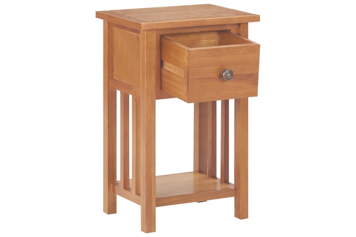 Päätypöytä laatikolla 35x27x55cm täysi tammi - Tarjotinpöytä & pikkupöytä - Lamppupöytä