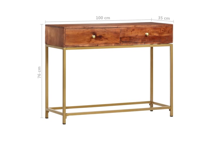 Senkki 100x35x76 cm täysi akaasiapuu - Ruskea - Lamppupöytä - Tarjotinpöytä & pikkupöytä