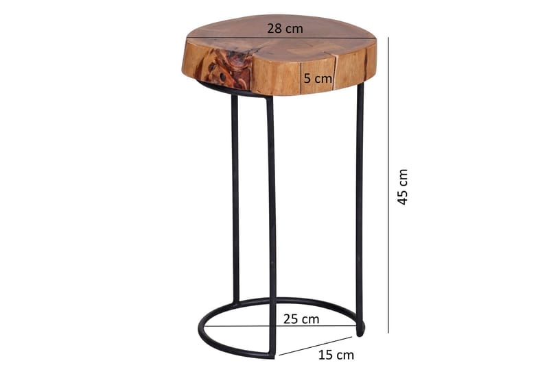 Sidobord & lampbord Wohnling Trä, Natur - Huonekalut - Pöytä & ruokailuryhmä - Apupöytä & sivupöytä - Tarjotinpöytä & pikkupöytä