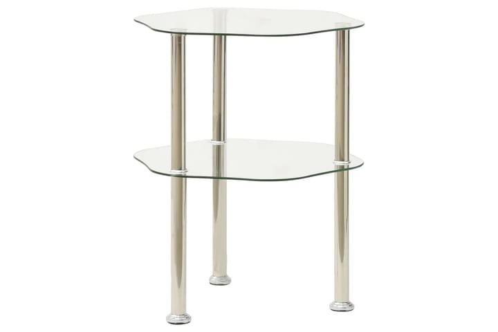 Sivupöytä 2-tasoinen 38x38x50 cm - Läpinäkyvä - Tarjotinpöytä & pikkupöytä - Lamppupöytä