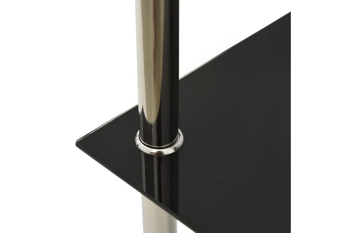 Sivupöytä 2-tasoinen 38x38x50 cm - Läpinäkyvä/Musta - Lamppupöytä - Tarjotinpöytä & pikkupöytä