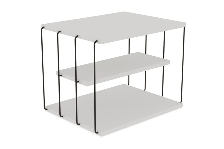 Sivupöytä 50 cm - Valkoinen / musta - Tarjotinpöytä & pikkupöytä - Lamppupöytä