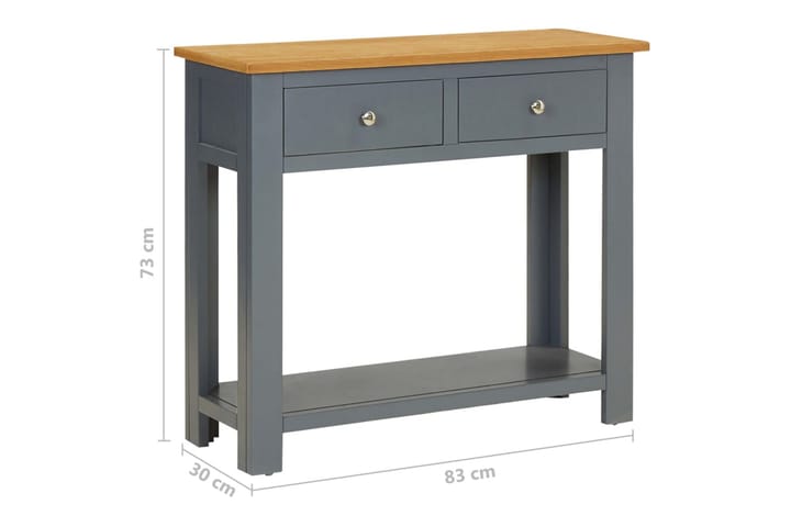 Sivupöytä 83x30x73 cm täystammi - Harmaa - Lamppupöytä - Tarjotinpöytä & pikkupöytä