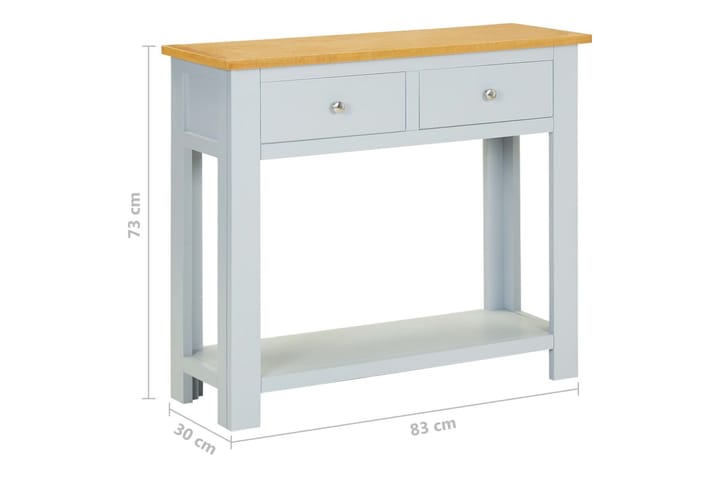 Sivupöytä 83x30x73 cm täystammi - Harmaa - Tarjotinpöytä & pikkupöytä - Lamppupöytä