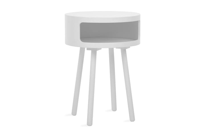 Sivupöytä Ashvins 40 cm Pyöreä - Valkoinen - Lamppupöytä - Tarjotinpöytä & pikkupöytä