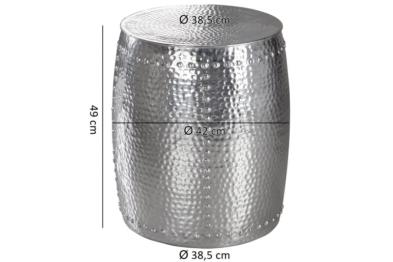 Sivupöytä Bradey 42 cm - Hopea - Tarjotinpöytä & pikkupöytä - Lamppupöytä