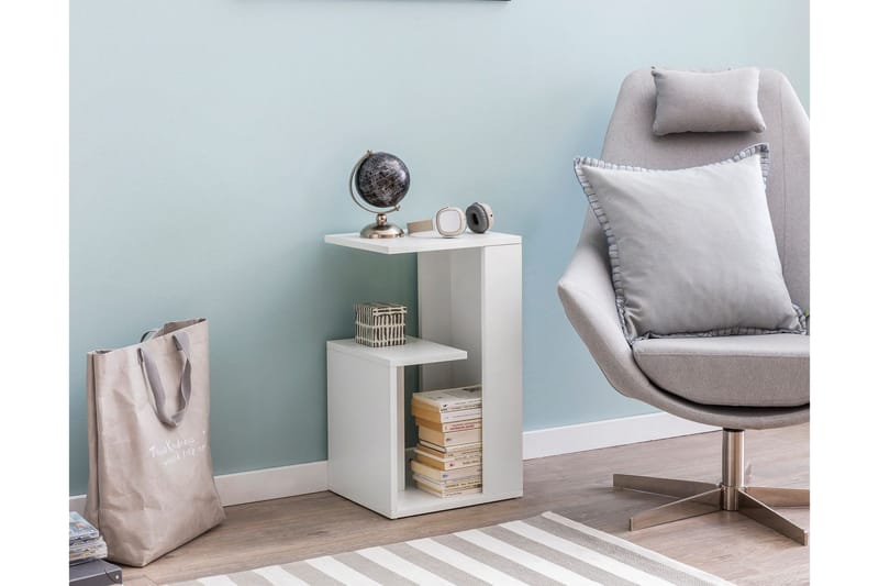 Sivupöytä Brittnea 35 cm - Valkoinen - Huonekalut - Pöytä & ruokailuryhmä - Apupöytä & sivupöytä - Tarjotinpöytä & pikkupöytä