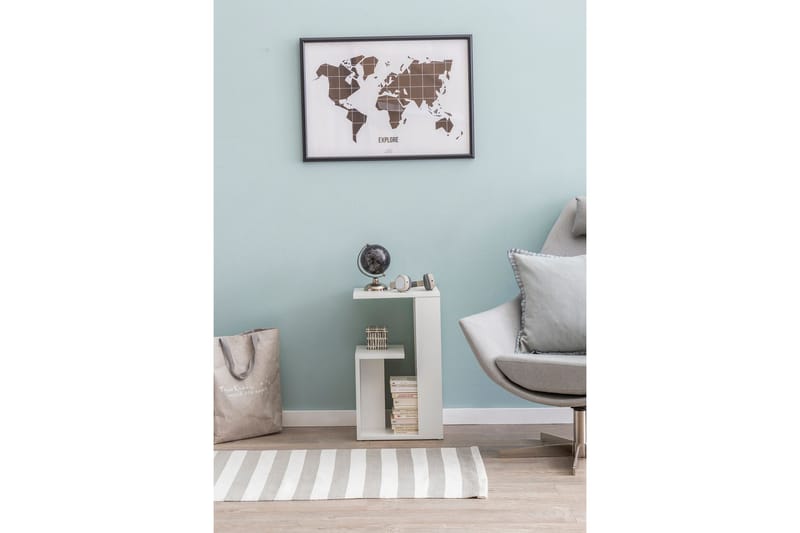 Sivupöytä Brittnea 35 cm - Valkoinen - Huonekalut - Pöytä & ruokailuryhmä - Apupöytä & sivupöytä - Tarjotinpöytä & pikkupöytä