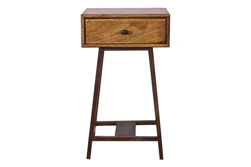 Sivupöytä Caelestis 45 cm, Luonnonväri/Metalli