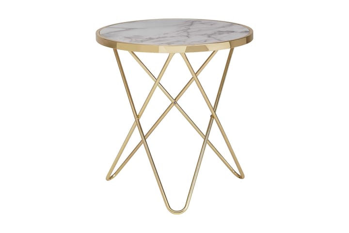 Sivupöytä ChaMaljakko 55 cm - Kulta/Valkoinen - Tarjotinpöytä & pikkupöytä - Lamppupöytä