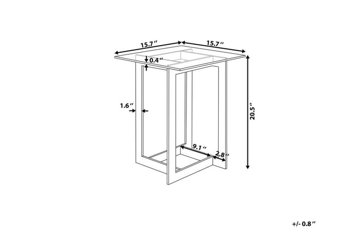 Sivupöytä Crystal 40 cm - Hopea - Tarjotinpöytä & pikkupöytä - Lamppupöytä