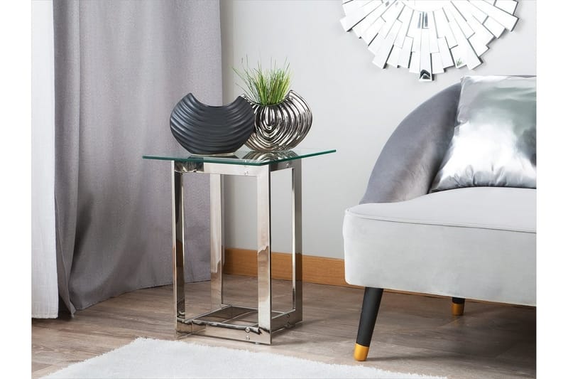Sivupöytä Crystal 40 cm - Hopea - Huonekalut - Pöytä & ruokailuryhmä - Apupöytä & sivupöytä - Tarjotinpöytä & pikkupöytä