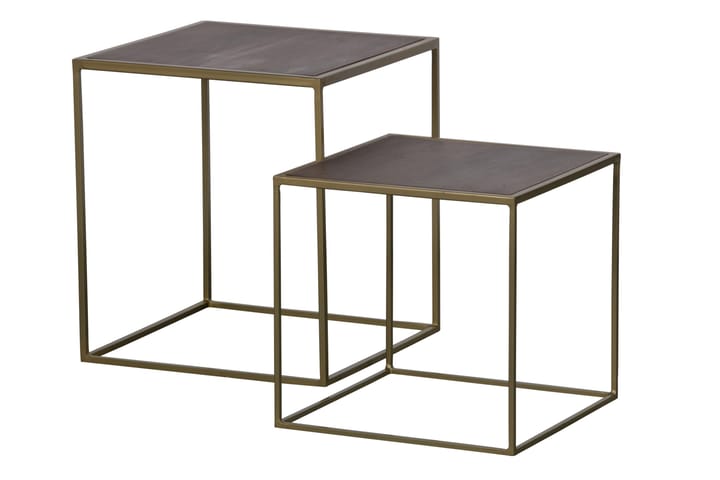 Sivupöytä Dyssegard 36 cm 2-pak - Antiikki Messinki - Tarjotinpöytä & pikkupöytä - Lamppupöytä