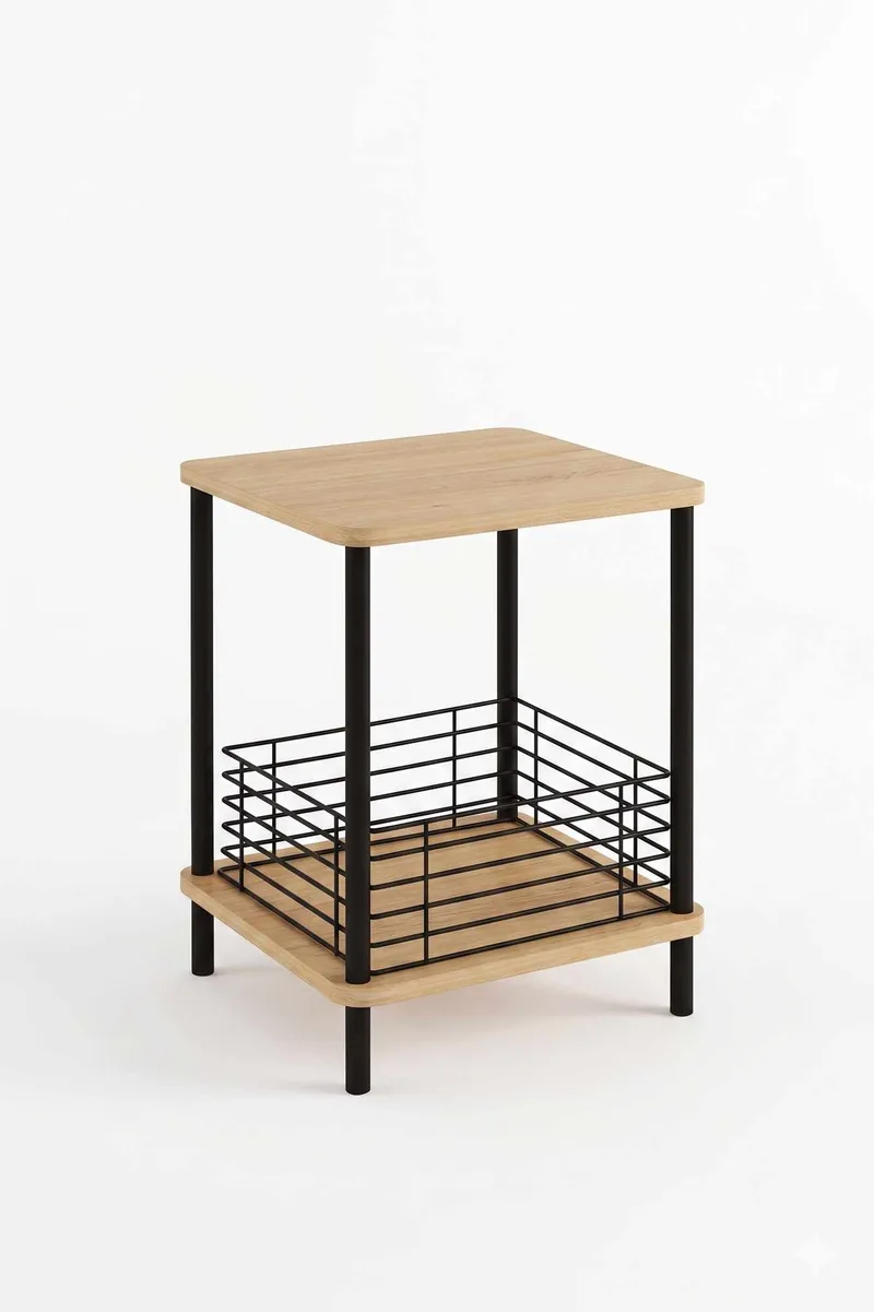 Sivupöytä Hanah Home Haseki (45 x 58 x 38 cm) Sapphire Oak, Sapphire Oak