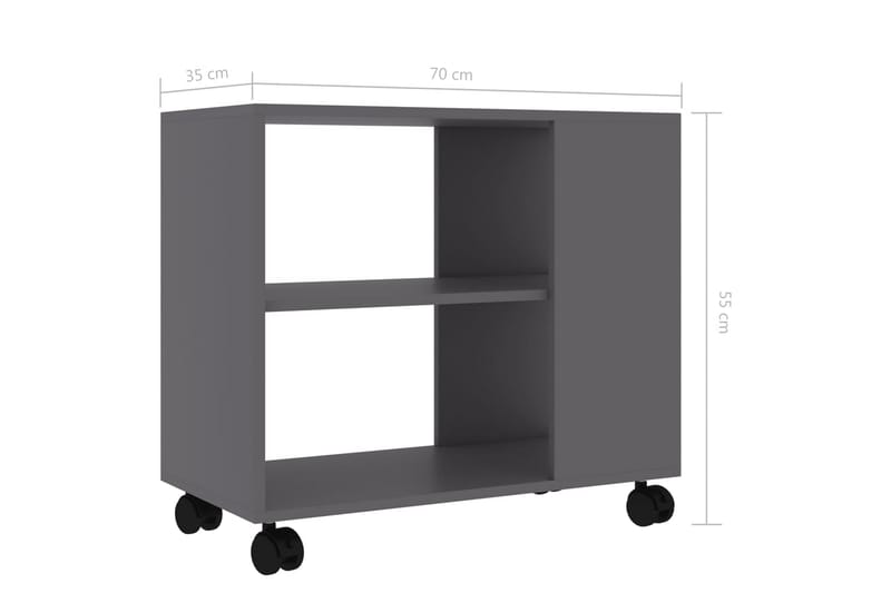 Sivupöytä harmaa 70x35x55 cm lastulevy - Huonekalut - Pöytä & ruokailuryhmä - Apupöytä & sivupöytä - Tarjotinpöytä & pikkupöytä