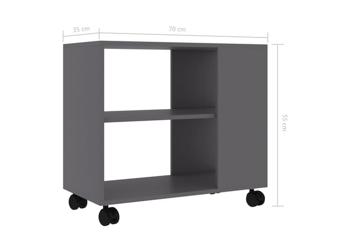Sivupöytä harmaa 70x35x55 cm lastulevy - Lamppupöytä - Tarjotinpöytä & pikkupöytä