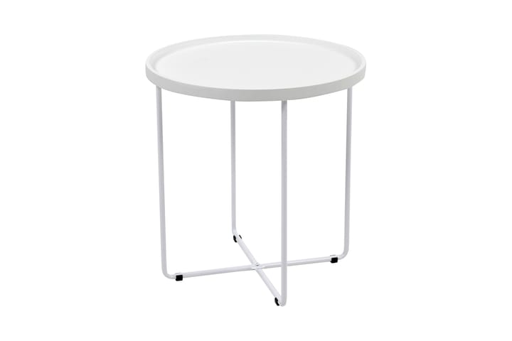 Sivupöytä Haze 48 cm Pyöreä - Valkoinen - Tarjotinpöytä & pikkupöytä - Lamppupöytä