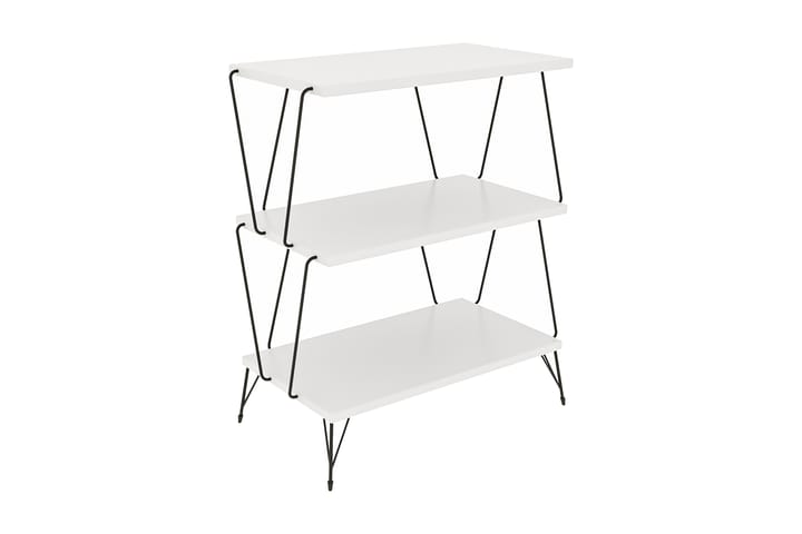 Sivupöytä Igazz 48 cm - Valkoinen/Musta - Tarjotinpöytä & pikkupöytä - Marmoripöydät - Lamppupöytä - Peilipöytä - Kokoontaitettavat pöydät