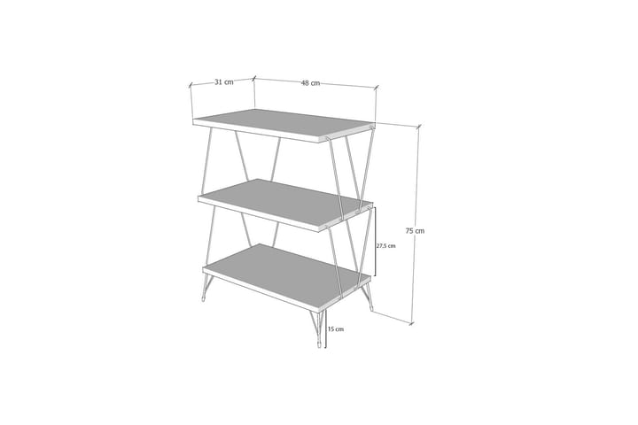 Sivupöytä Igazz 48 cm - Valkoinen/Musta - Tarjotinpöytä & pikkupöytä - Marmoripöydät - Lamppupöytä - Peilipöytä - Kokoontaitettavat pöydät