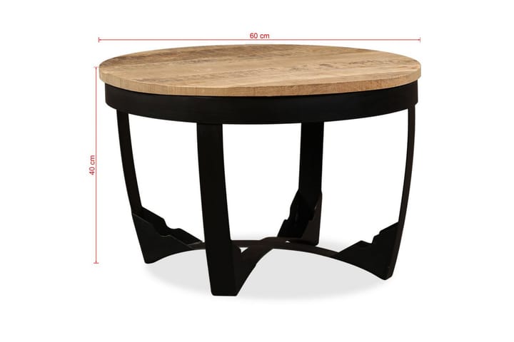 Sivupöytä Karkea mangopuu 60x40x cm - Ruskea - Tarjotinpöytä & pikkupöytä - Lamppupöytä