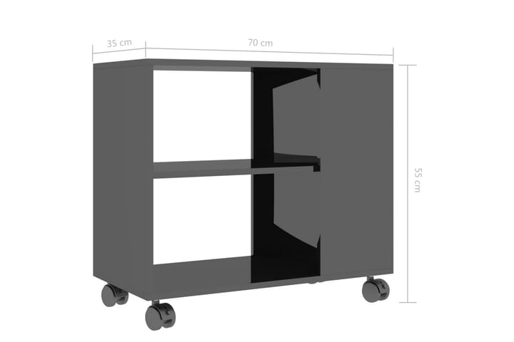 Sivupöytä korkeakiilto musta 70x35x55 cm lastulevy - Lamppupöytä - Tarjotinpöytä & pikkupöytä