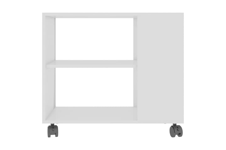 Sivupöytä korkeakiilto valkoinen 70x35x55 cm lastulevy - Tarjotinpöytä & pikkupöytä - Lamppupöytä